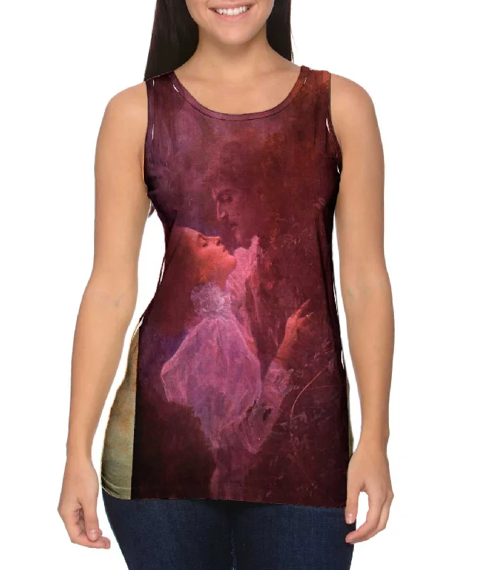 High - Neck Women's Silk Blend Tank Tops for a Luxurious FeelGustav Klimt -"Love" (1895) High - Neck Women's Silk Blend Tank Tops for a Luxurious FeelGustav Klimt -"Love" (1895)