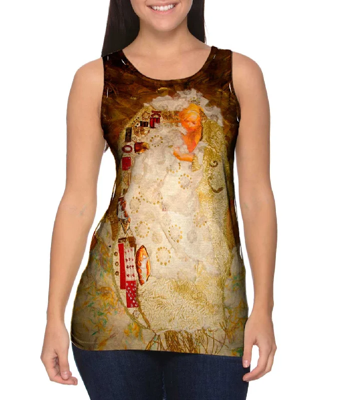 Scoop Neck Women's Linen Blend Tank Tops for SummerGustav Klimt -"Ode to Klimt" (1910) Scoop Neck Women's Linen Blend Tank Tops for SummerGustav Klimt -"Ode to Klimt" (1910)