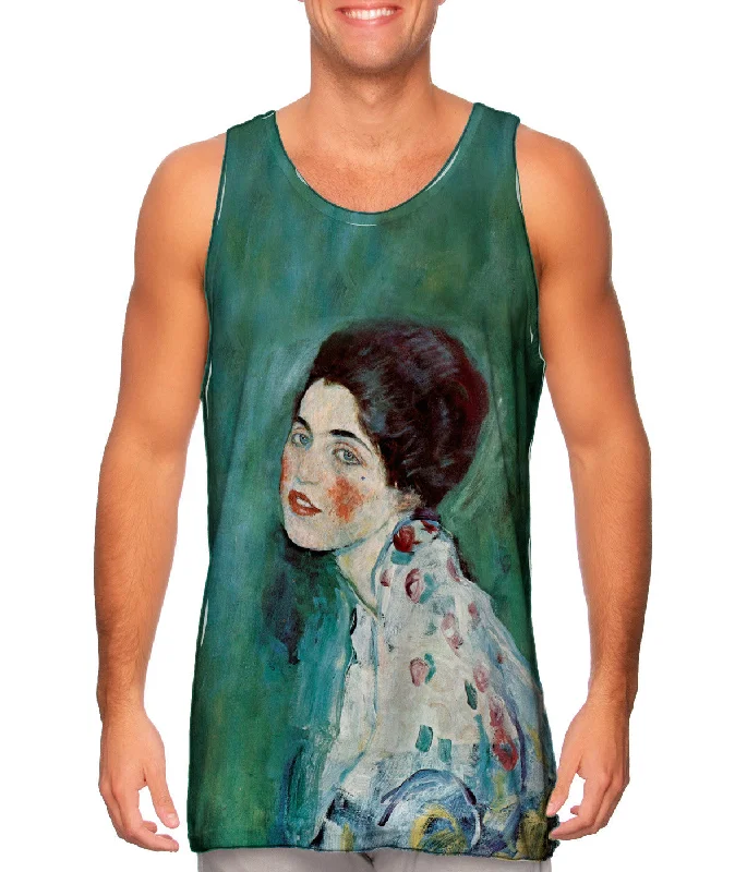 Plus Size Women's Embroidered Tank Tops in Boho StylesGustav Klimt -"Portrait of a Lady" (1917) Plus Size Women's Embroidered Tank Tops in Boho StylesGustav Klimt -"Portrait of a Lady" (1917)