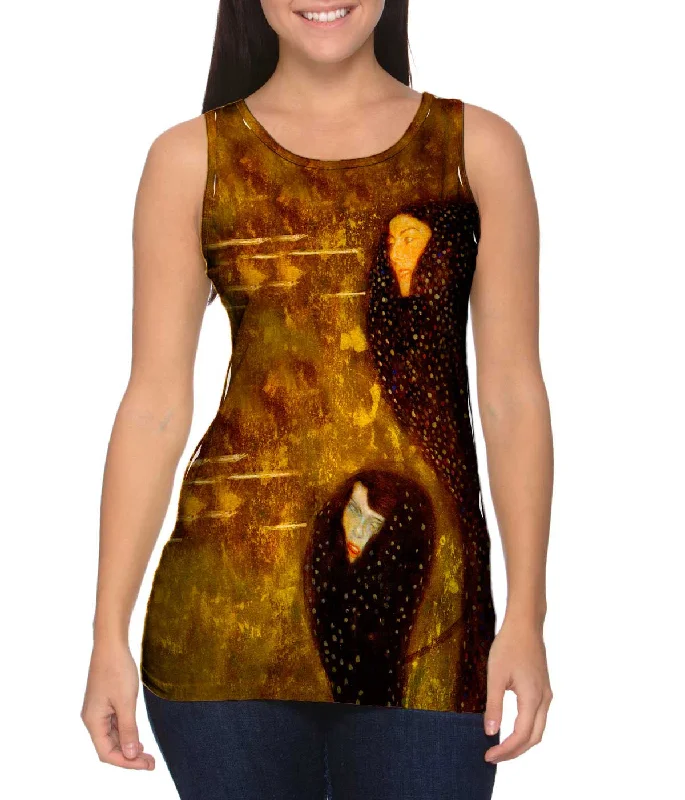 Mock Neck Women's Performance Tank Tops for CyclingGustav Klimt -"Silver Fish" (1899) Mock Neck Women's Performance Tank Tops for CyclingGustav Klimt -"Silver Fish" (1899)
