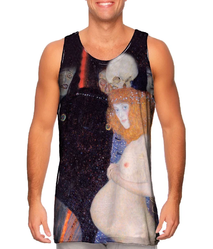 Women's Longline Tank Tops with Abstract PrintsGustav Klimt -"The Hope I" (1903)