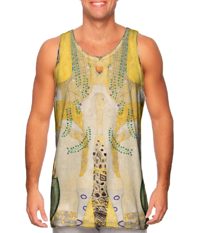 Plus Size Women's Criss - Cross Back Tank Tops in Neon ColorsGustav Klimt -"Watersnakes" (1907) Plus Size Women's Criss - Cross Back Tank Tops in Neon ColorsGustav Klimt -"Watersnakes" (1907)