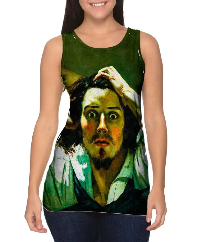 Women's Sleeveless Ribbed Tank Tops for a Trendy LookGustave Courbet - "The Desperate Man Self Portrait" (1845) Women's Sleeveless Ribbed Tank Tops for a Trendy LookGustave Courbet - "The Desperate Man Self Portrait" (1845)