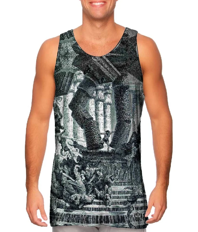Mock Neck Women's Performance Tank Tops for CyclingGustave Dore - "Death Of Samson" (1866) Mock Neck Women's Performance Tank Tops for CyclingGustave Dore - "Death Of Samson" (1866)