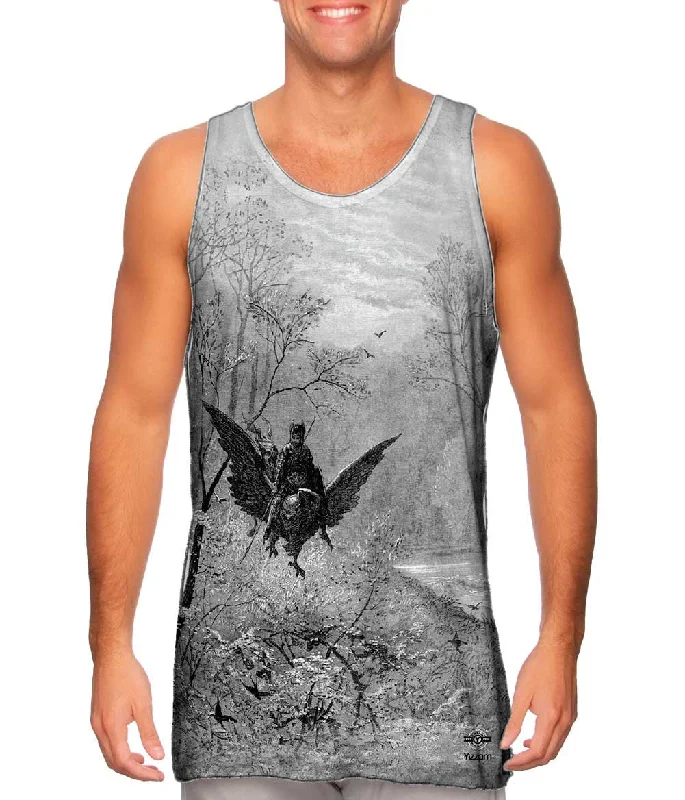 Square Neck Women's Organic Cotton Tank Tops in Earth TonesGustave Dore - "Orlando Furioso" (1891) Square Neck Women's Organic Cotton Tank Tops in Earth TonesGustave Dore - "Orlando Furioso" (1891)