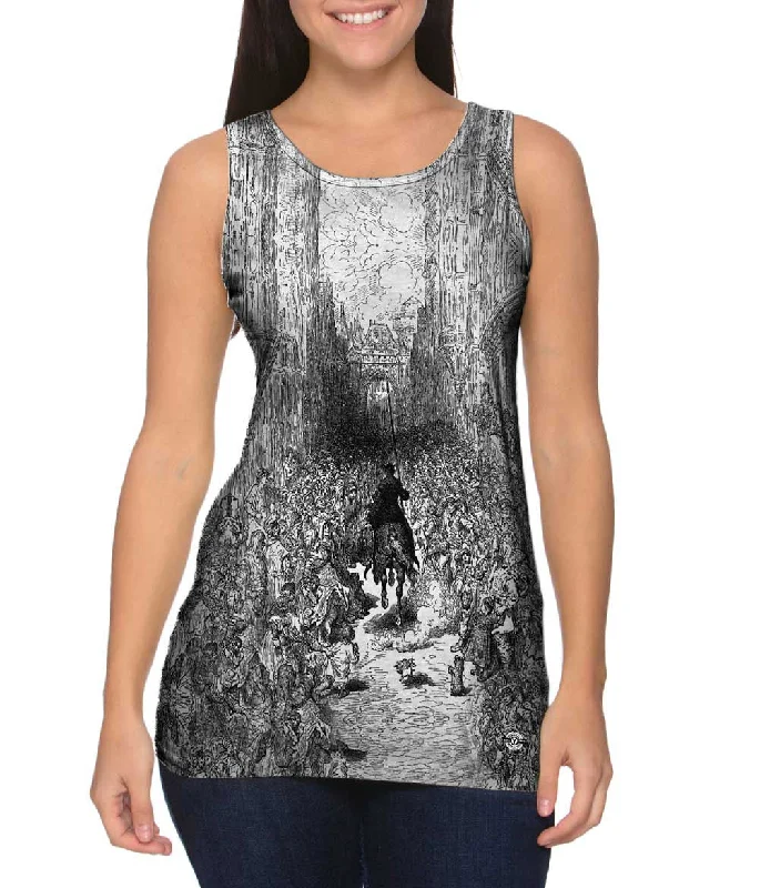 V - Neck Women's Moisture - Wicking Tank Tops for RunningGustave Dore - "Orlando Furioso" V - Neck Women's Moisture - Wicking Tank Tops for RunningGustave Dore - "Orlando Furioso"