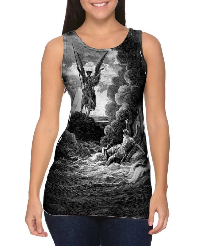 Scoop Neck Women's Linen Blend Tank Tops for SummerGustave Dore - "Paradise Lost 2" (1857) Scoop Neck Women's Linen Blend Tank Tops for SummerGustave Dore - "Paradise Lost 2" (1857)