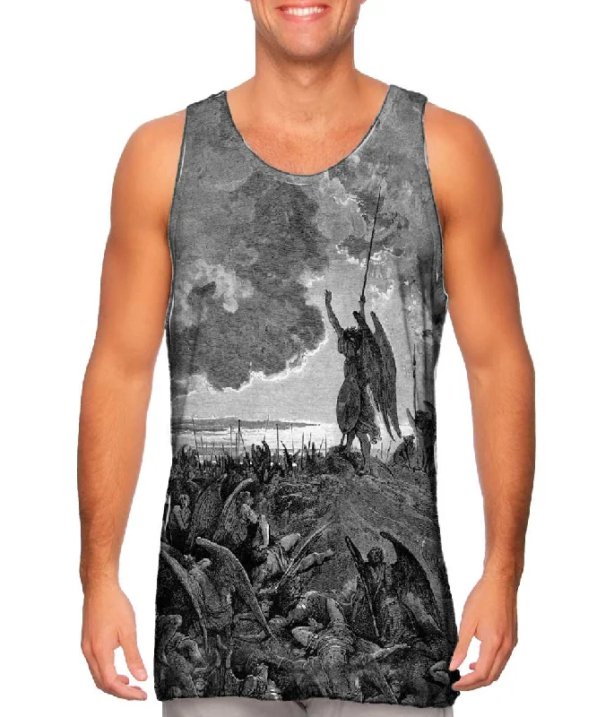 Women's Cropped Tank Tops with Vintage Band LogosGustave Dore - "Paradise Lost 3" (1857) Women's Cropped Tank Tops with Vintage Band LogosGustave Dore - "Paradise Lost 3" (1857)