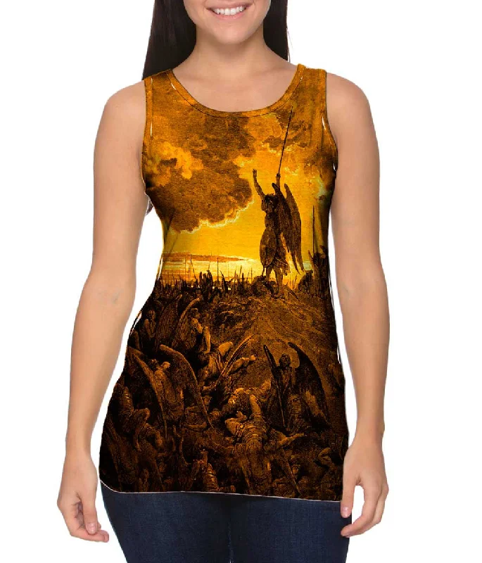 Halter Neck Women's Modal Blend Tank Tops for ComfortGustave Dore - "Paradise Lost 3 Gold" (1857) Halter Neck Women's Modal Blend Tank Tops for ComfortGustave Dore - "Paradise Lost 3 Gold" (1857)