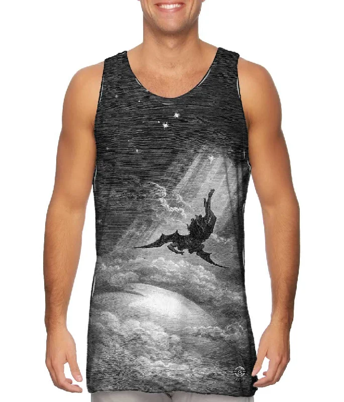 Mock Neck Women's Performance Tank Tops for CyclingGustave Dore - "Paradise Lost Fall to Earth" (1866) Mock Neck Women's Performance Tank Tops for CyclingGustave Dore - "Paradise Lost Fall to Earth" (1866)
