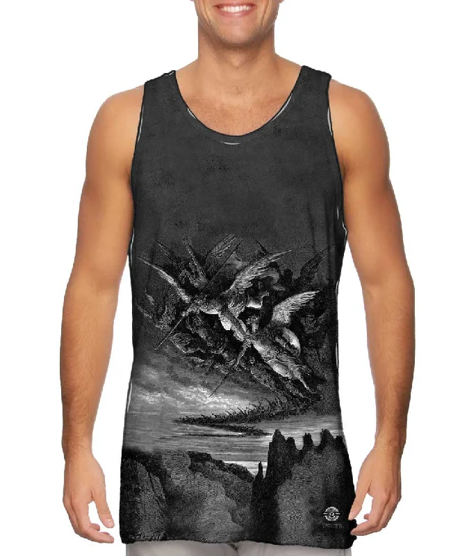 One - Shoulder Women's Rayon Blend Tank Tops for a Flowy LookGustave Dore - "Paradise Lost The fallen Angels explore Hell" (1866) One - Shoulder Women's Rayon Blend Tank Tops for a Flowy LookGustave Dore - "Paradise Lost The fallen Angels explore Hell" (1866)