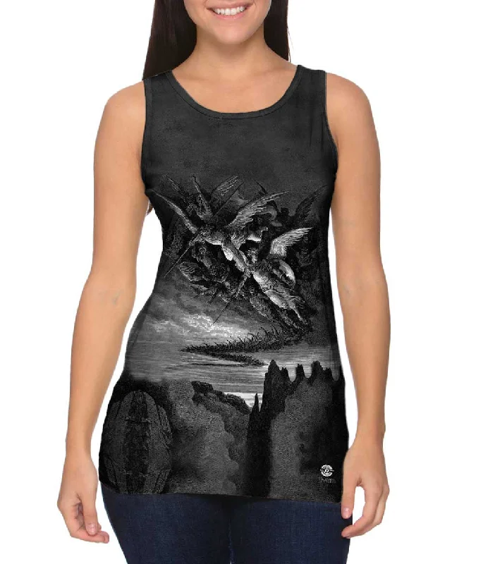 Plus Size Women's Puff - Sleeve Tank Tops in Pastel HuesGustave Dore - "Paradise Lost The fallen Angels explore Hell" (1866) Plus Size Women's Puff - Sleeve Tank Tops in Pastel HuesGustave Dore - "Paradise Lost The fallen Angels explore Hell" (1866)