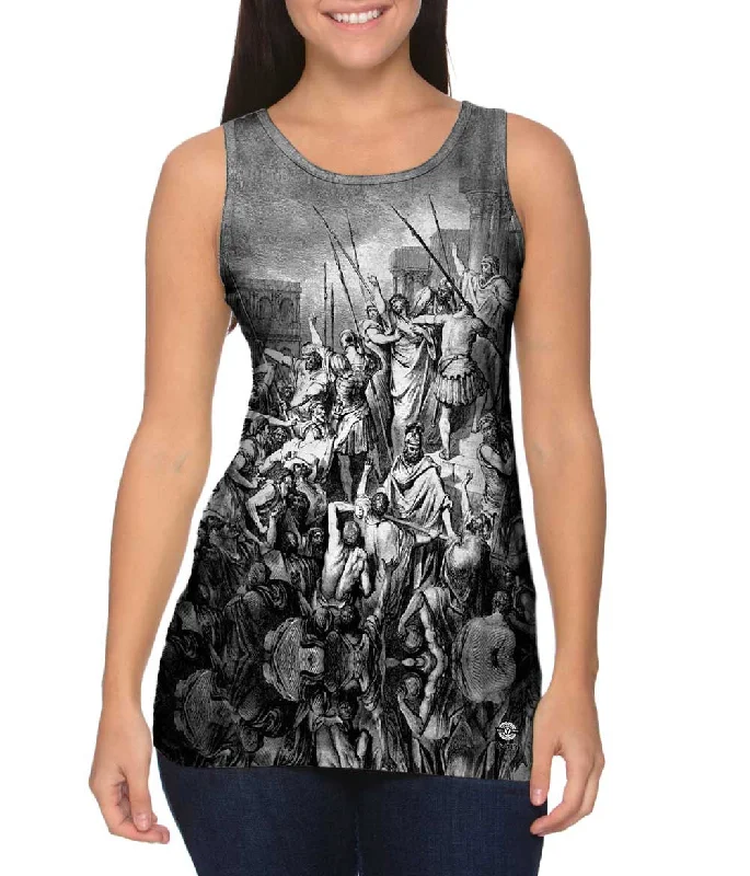 V - Neck Women's Moisture - Wicking Tank Tops for RunningGustave Dore - "St Paul Rescued From The Multitude" (1891) V - Neck Women's Moisture - Wicking Tank Tops for RunningGustave Dore - "St Paul Rescued From The Multitude" (1891)
