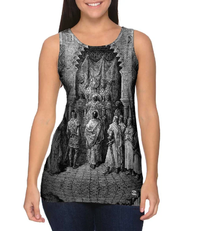 Women's Spaghetti Strap Tank Tops with Geometric PatternsGustave Dore - "The Dishonorable Truce" (1891) Women's Spaghetti Strap Tank Tops with Geometric PatternsGustave Dore - "The Dishonorable Truce" (1891)