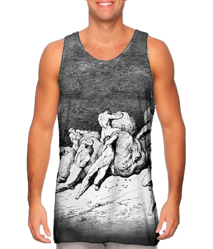 Women's Cropped Tank Tops with Vintage Band LogosGustave Dore - "The Hoarders And Wasters" (1857) Women's Cropped Tank Tops with Vintage Band LogosGustave Dore - "The Hoarders And Wasters" (1857)