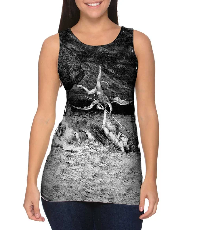 High - Neck Women's Silk Blend Tank Tops for a Luxurious FeelGustave Dore - "The Inferno Canto 22" (1857) High - Neck Women's Silk Blend Tank Tops for a Luxurious FeelGustave Dore - "The Inferno Canto 22" (1857)