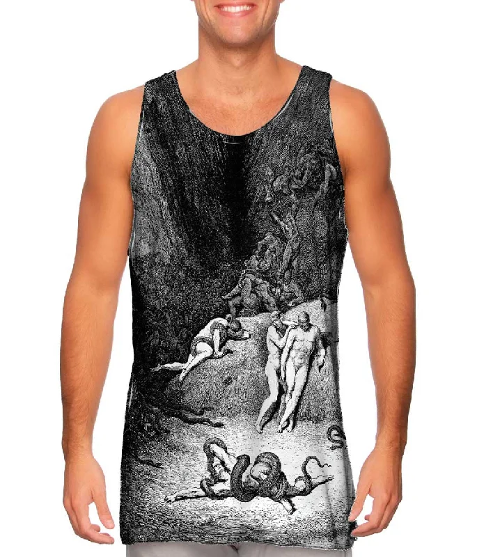 Plus Size Women's Criss - Cross Back Tank Tops in Neon ColorsGustave Dore - "The Inferno Canto 25" (1857) Plus Size Women's Criss - Cross Back Tank Tops in Neon ColorsGustave Dore - "The Inferno Canto 25" (1857)