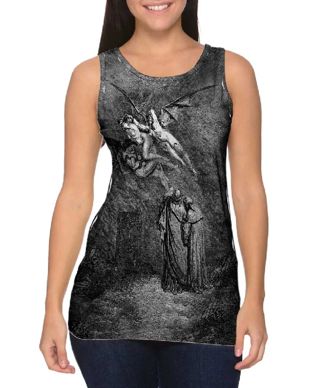 Crew Neck Women's Sustainable Tank Tops Made from Recycled MaterialsGustave Dore - "The Inferno Canto 9" (1857) Crew Neck Women's Sustainable Tank Tops Made from Recycled MaterialsGustave Dore - "The Inferno Canto 9" (1857)