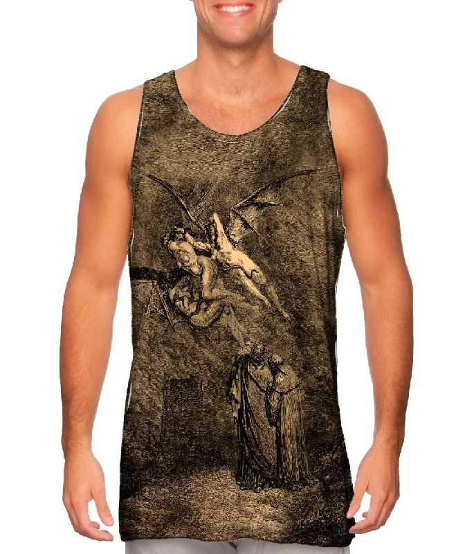 Plus Size Women's Side - Slit Tank Tops in Metallic ShadesGustave Dore - "The Inferno Canto 9 Antique" (1857) Plus Size Women's Side - Slit Tank Tops in Metallic ShadesGustave Dore - "The Inferno Canto 9 Antique" (1857)