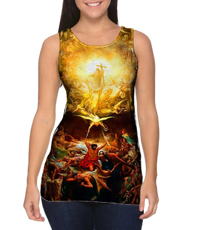 Mock Neck Women's Performance Tank Tops for CyclingGustave Dore - "Triumph Of Christianity" (1899) Mock Neck Women's Performance Tank Tops for CyclingGustave Dore - "Triumph Of Christianity" (1899)