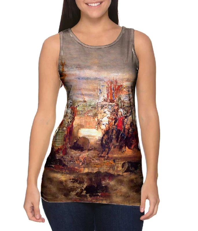 Plus Size Women's Glitter - Trimmed Tank Tops for Party NightsGustave Moreau - "Death Offers Crowns To Winner Of The Tournament" (1860) Plus Size Women's Glitter - Trimmed Tank Tops for Party NightsGustave Moreau - "Death Offers Crowns To Winner Of The Tournament" (1860)