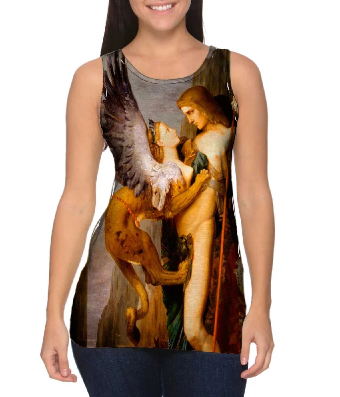Square Neck Women's Organic Cotton Tank Tops in Earth TonesGustave Moreau - "Oedipus and the Sphinx" (1864) Square Neck Women's Organic Cotton Tank Tops in Earth TonesGustave Moreau - "Oedipus and the Sphinx" (1864)