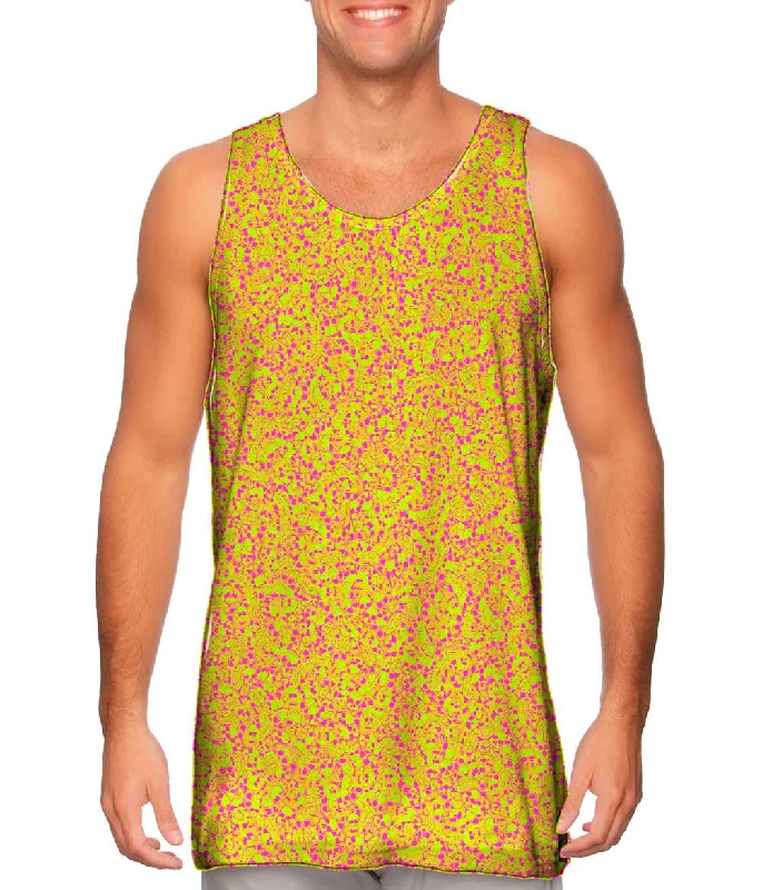 Plus Size Women's Puff - Sleeve Tank Tops in Pastel HuesHalloween Skulls Green Fucsia Plus Size Women's Puff - Sleeve Tank Tops in Pastel HuesHalloween Skulls Green Fucsia