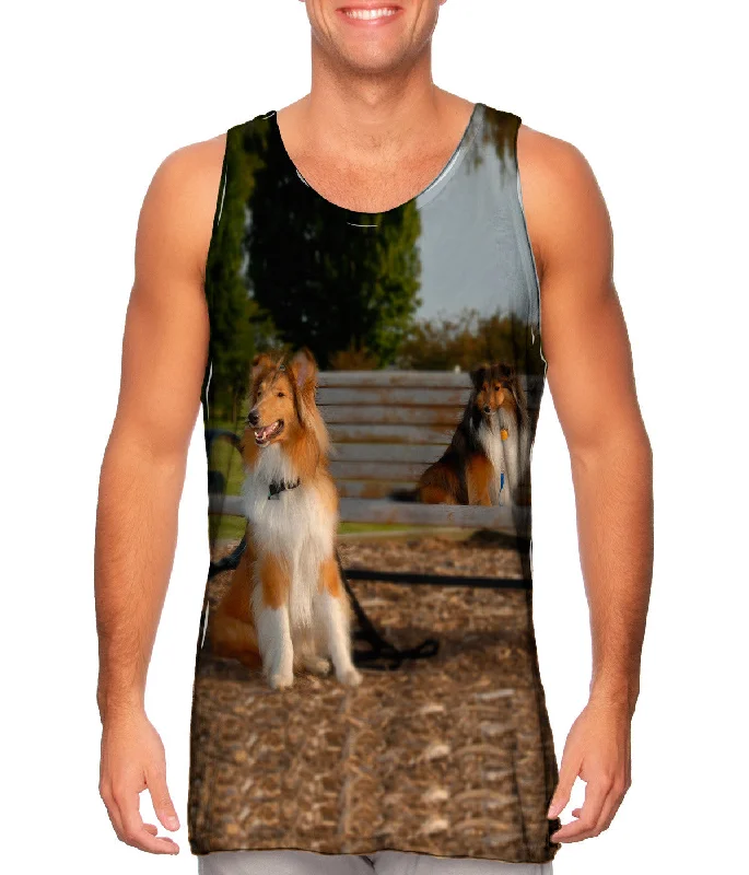 Women's Spaghetti Strap Tank Tops with Geometric PatternsHandsome Border Collie