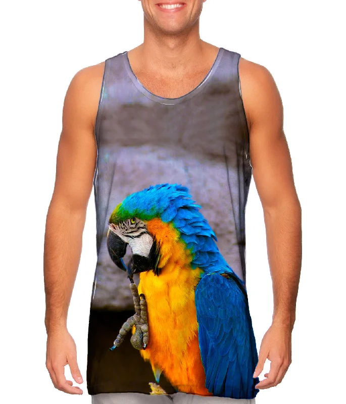 Women's Cropped Tank Tops with Vintage Band LogosHang Nail Blue Parrot