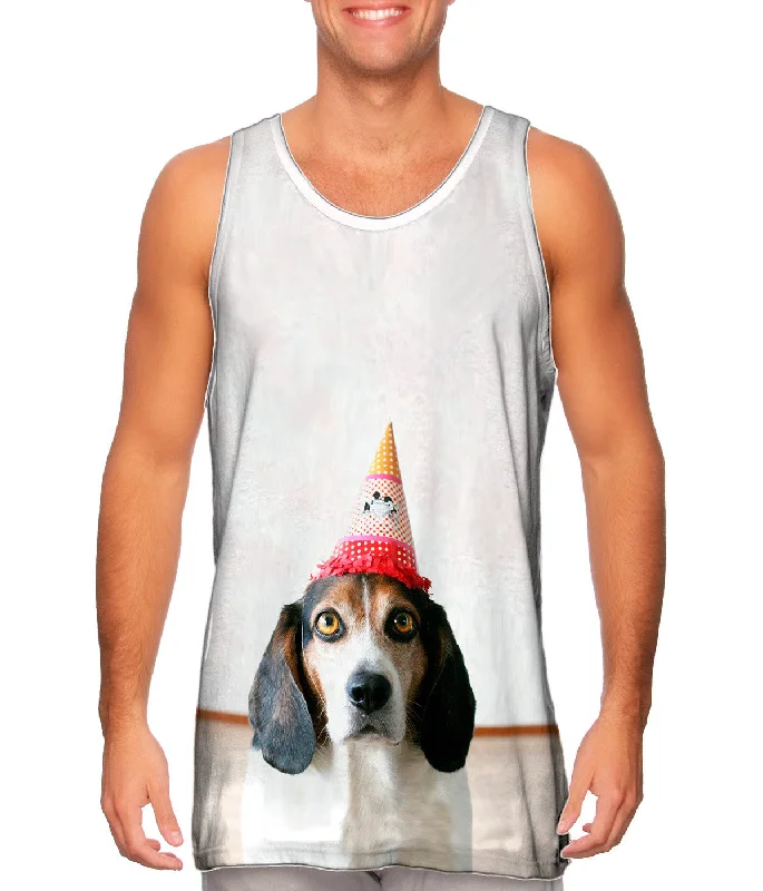 Plus Size Women's Embroidered Tank Tops in Boho StylesHappy Birthday Beagle