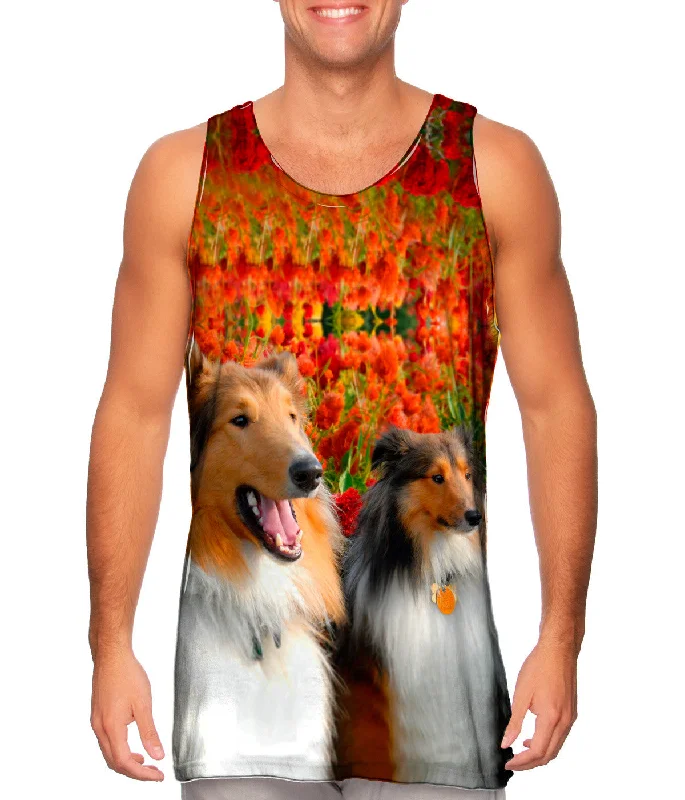 Women's Longline Tank Tops with Abstract PrintsHappy Collie