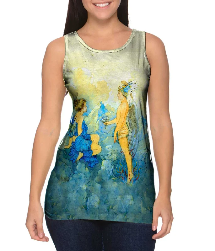 One - Shoulder Women's Rayon Blend Tank Tops for a Flowy LookHarold Gaze - "Eros and Psyche" (1919) One - Shoulder Women's Rayon Blend Tank Tops for a Flowy LookHarold Gaze - "Eros and Psyche" (1919)