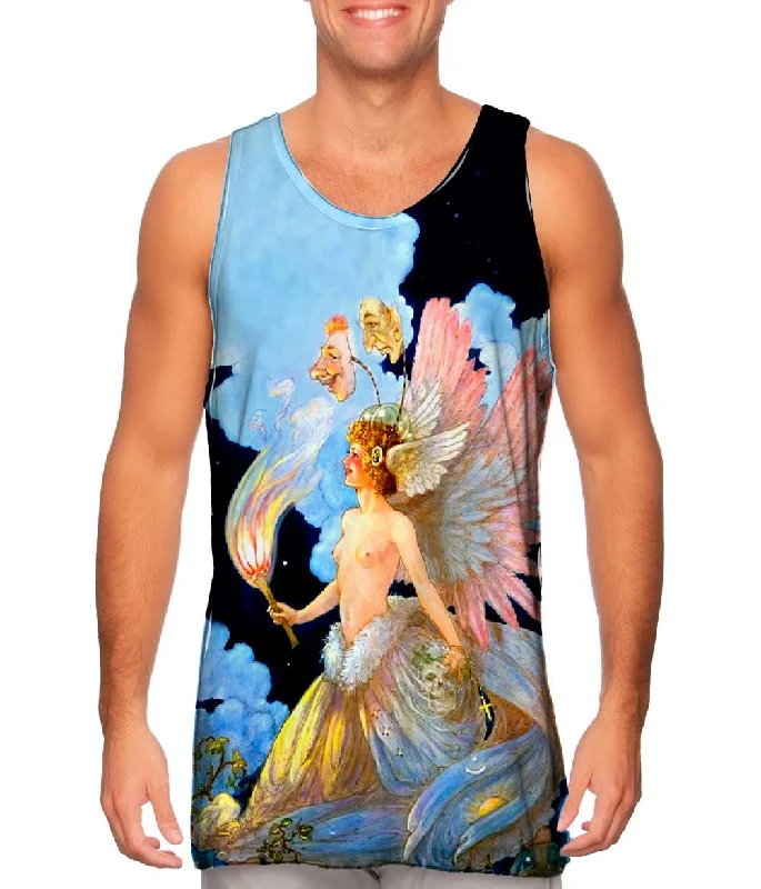 Plus Size Women's Ruffled Hem Tank Tops with Floral PrintsHarold Gaze - "The Torch Of Truth " (1919) Plus Size Women's Ruffled Hem Tank Tops with Floral PrintsHarold Gaze - "The Torch Of Truth " (1919)