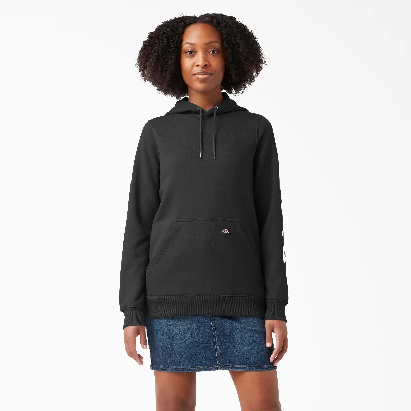 V - Neck Women T Shirt to Enhance the NecklineWomen's Water Repellent Sleeve Logo Hoodie, Black V - Neck Women T Shirt to Enhance the NecklineWomen's Water Repellent Sleeve Logo Hoodie, Black