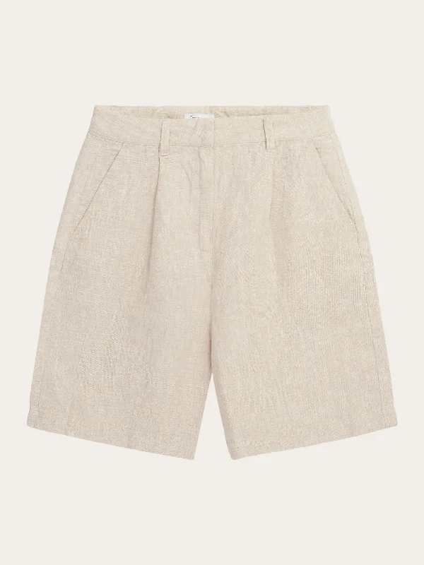 POSEY wide high-rise linen shorts - GOTS/Vegan - Light feather gray