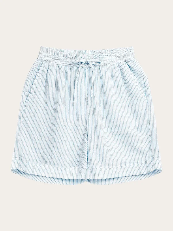 POSEY wide mid-rise double faced stripe shorts - GOTS/Vegan - Blue stripe