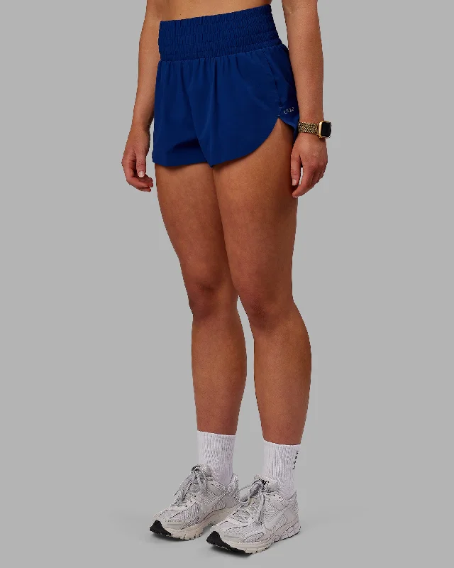 Linen Women Shorts for Breathable Comfort in Hot WeatherPower 2" Train Shorts - Midnight Blue Linen Women Shorts for Breathable Comfort in Hot WeatherPower 2" Train Shorts - Midnight Blue