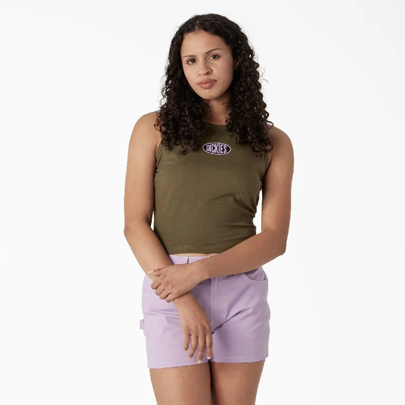 Embroidered Women T Shirt with Intricate DetailsWomen's Racerback Cropped Tank Top, Green Embroidered Women T Shirt with Intricate DetailsWomen's Racerback Cropped Tank Top, Green