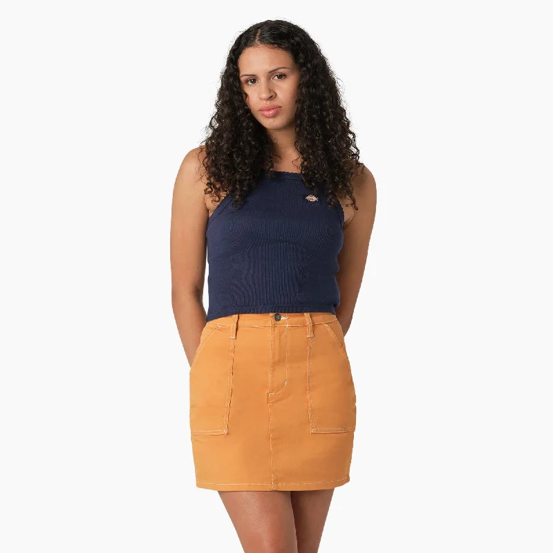 Striped Women T Shirt in a Classic PatternWomen's Rib Knit Cropped Tank Top, Ink Navy Striped Women T Shirt in a Classic PatternWomen's Rib Knit Cropped Tank Top, Ink Navy