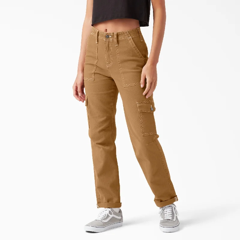 Tie - Dye Women T Shirt with a Bohemian VibeWomen's Skinny Fit Cuffed Cargo Pants, Brown Duck Tie - Dye Women T Shirt with a Bohemian VibeWomen's Skinny Fit Cuffed Cargo Pants, Brown Duck
