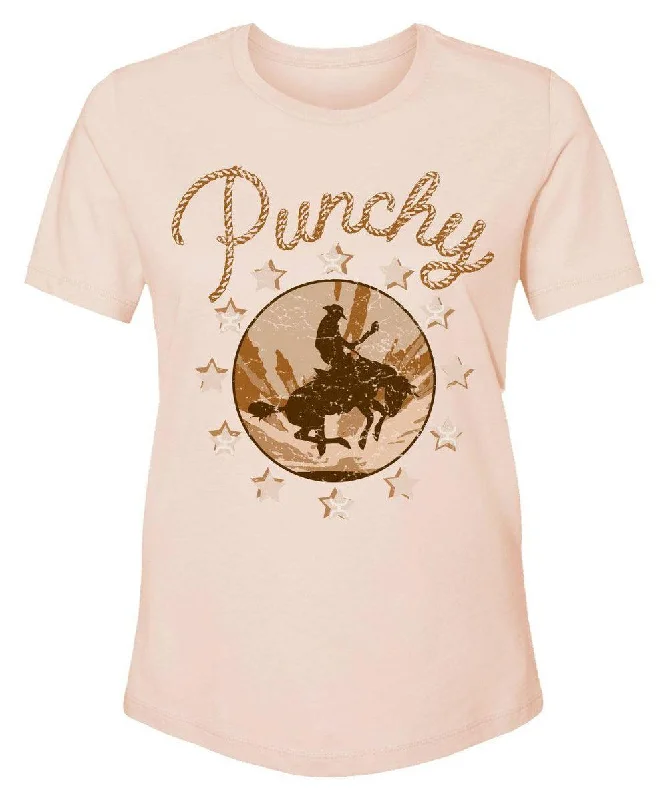 Pocketed Women T Shirt for Added FunctionalityPunchy Ladies T-shirt - Peach