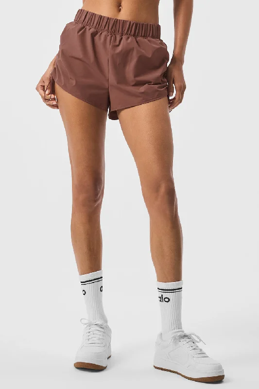 Twill Women Shorts with a Smooth Texture and DurabilityCinch It Up Short - Chestnut