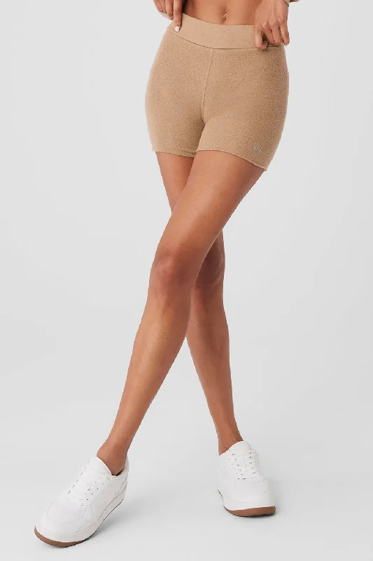 Plus Size Women Shorts with a Comfortable and Stylish FitAlolux High-Waist Me Time Short - Toasted Almond Plus Size Women Shorts with a Comfortable and Stylish FitAlolux High-Waist Me Time Short - Toasted Almond