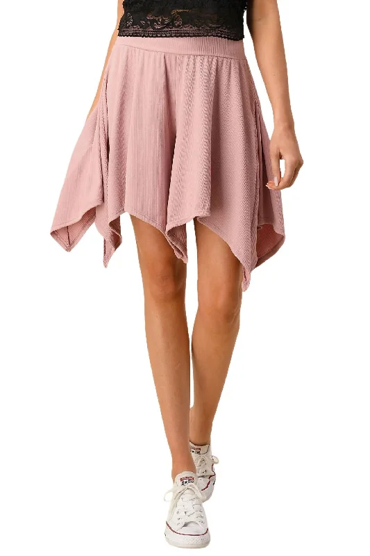 Jeanette Women Shorts with a Soft and Comfortable FeelWomen's Flowy Asymmetrical Shorts In Mauve Jeanette Women Shorts with a Soft and Comfortable FeelWomen's Flowy Asymmetrical Shorts In Mauve