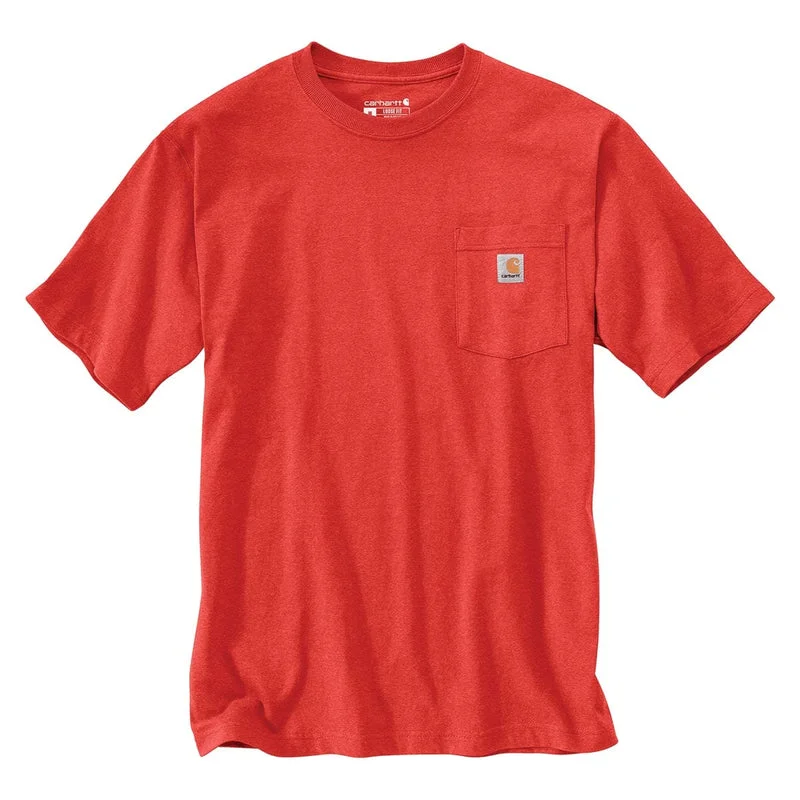 Floral Print Women T Shirt for a Feminine TouchK87 - Loose Fit Heavyweight Pocket Tee, Fire Red Heather Floral Print Women T Shirt for a Feminine TouchK87 - Loose Fit Heavyweight Pocket Tee, Fire Red Heather