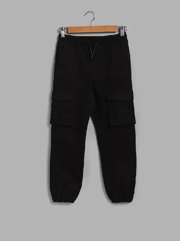 Cargo Women Shorts with Multiple Pockets for FunctionalityY&F Kids Black Solid Cargo Joggers Cargo Women Shorts with Multiple Pockets for FunctionalityY&F Kids Black Solid Cargo Joggers