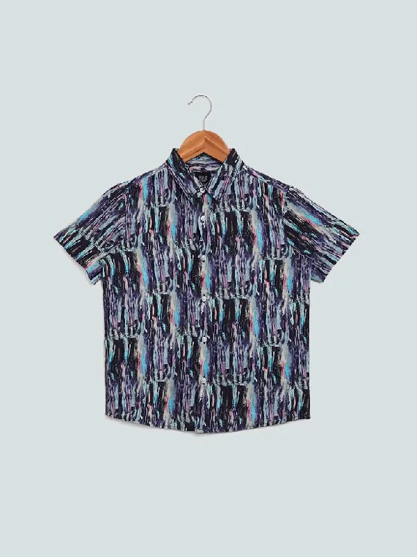 Tie - Waist Women Shorts for a Customizable FitY&F Kids Scribble Printed Blue Shirt